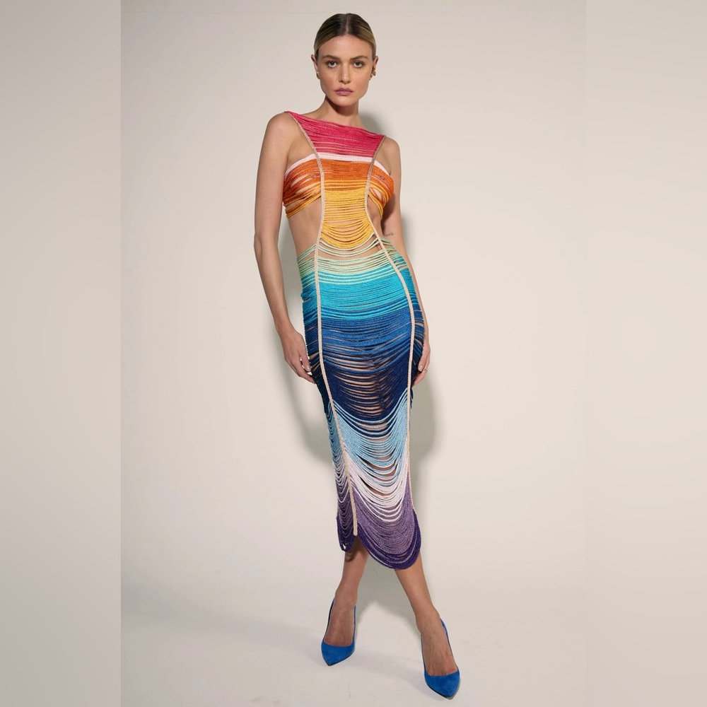 Andrea Almeida New Karla Dress Rainbow Multicolor XS